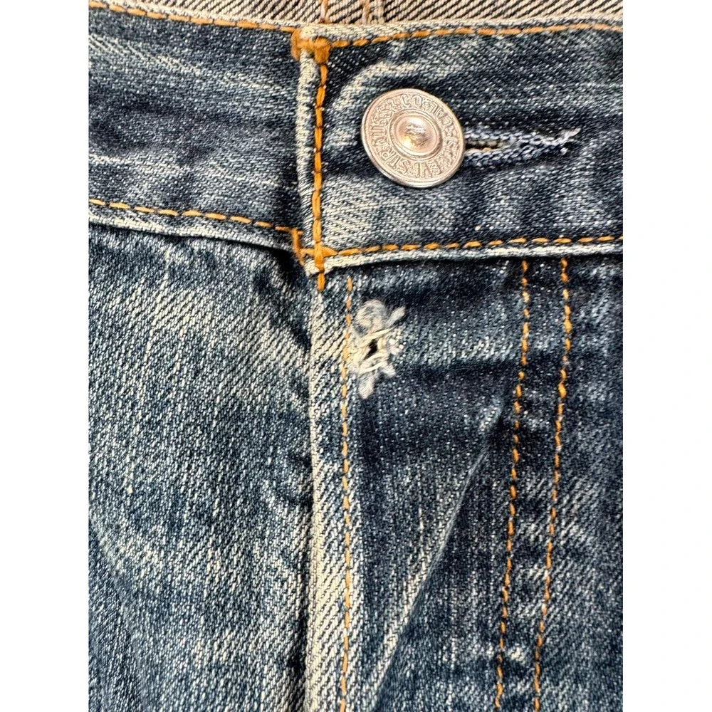 Levi's 501 Original Jeans Mens 36x32 Blue Denim Red Tab Button Fly Straight Leg